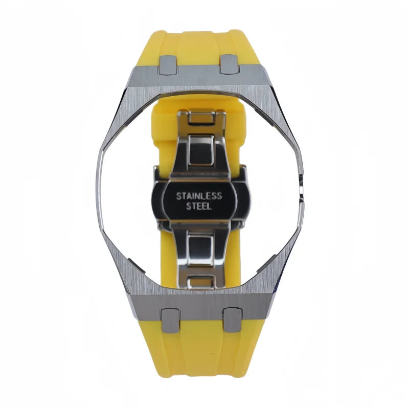 Kit de modification de bracelet en silicone et boîtier de montre en acier inoxydable pour Swatch X AP Royal Pop Pocket Changer, accessoires personnalisés pour montre