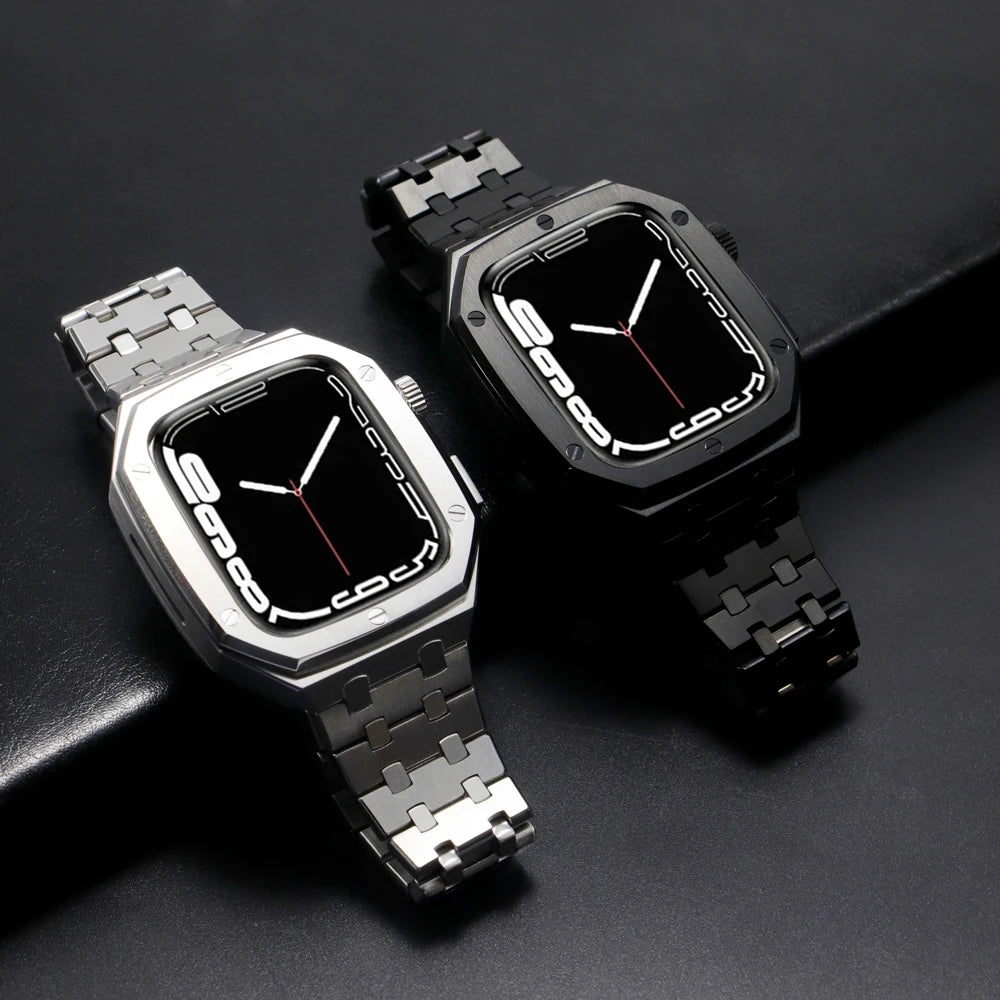Luxury Modification Kit for Apple Watch 46mm 45mm 44mm 40 41mm, Metal Frame for iWatch Series 6 5 4 SE, Accessories
