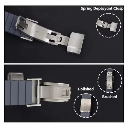 Rubber Strap for Tudor Black Bay 58 BB58, 20mm, FKM CT, Curved End Design with Deployment Clasp, Watch Band