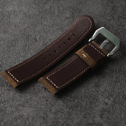 Cinturino in pelle laminata su tela fatto a mano, spessore 20 22 24MM, morbido e di alta qualità, adatto per bracciale da uomo PAM111 441