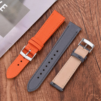 Leather and Nylon Watch Strap for Men and Women, 18mm 20mm 22mm, Quick Release, Universal, Suitable for Traditional Smartwatches