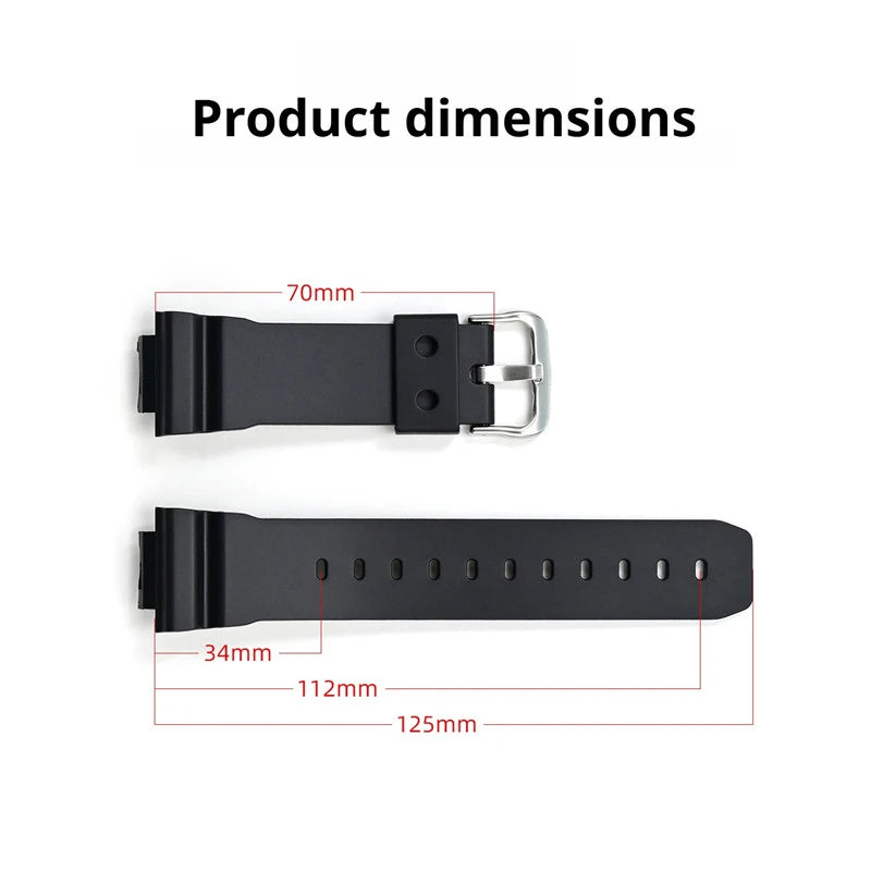 Cinturino sportivo in resina TPU per Casio G-SHOCK DW-6900 DW-6600 DW-3230, cinturino in gomma impermeabile da uomo, kit di ricambio con custodia protettiva