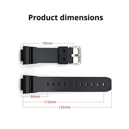 Cinturino sportivo in resina TPU per Casio G-SHOCK DW-6900 DW-6600 DW-3230, cinturino in gomma impermeabile da uomo, kit di ricambio con custodia protettiva