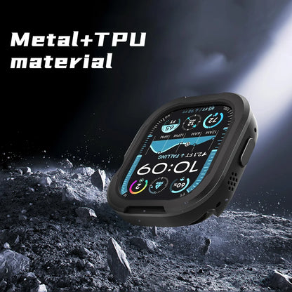 Étui en métal + TPU pour Apple Watch 49mm 45mm 44mm 40mm 41mm pour iWatch Series 10 9 8 7 6 5 4 SE Ultra 2 49mm