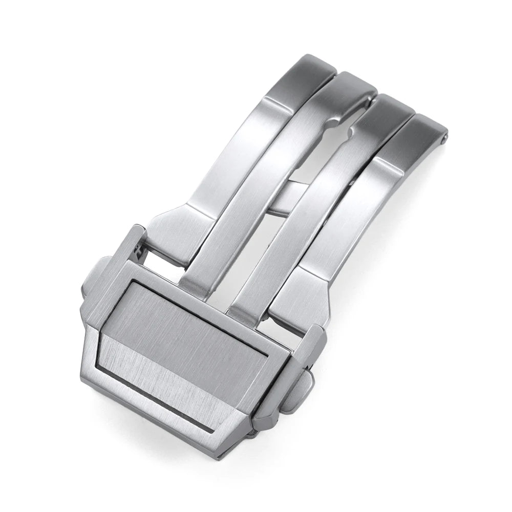 Hebilla de reloj desplegable sólida para Hublot, 20 mm 22 mm, plata, doble pulsador, cierre de seguridad mate, correas de acero inoxidable, accesorios de cierre