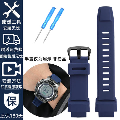 Bracelet de montre convexe en silicone souple, pour Casio PROTREK série PRW 3500 2500 5000 prw5100 PRG 250T 270 prg550 200