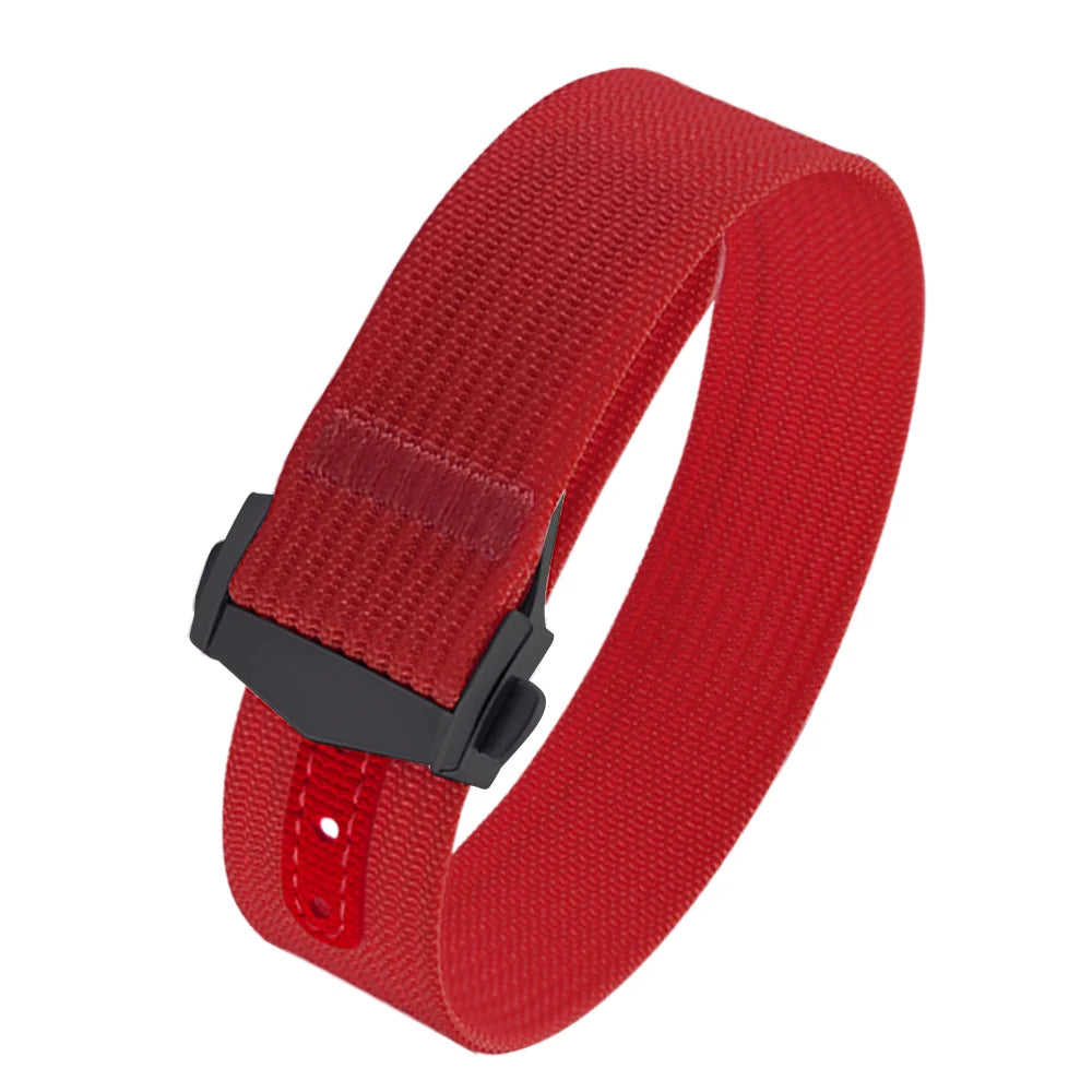 Canvas and Nylon Watch Strap, 18-20-22mm, for Omega X Swatch MoonSwatch for Seiko Men Women Sport, Waterproof, Folding Buckle