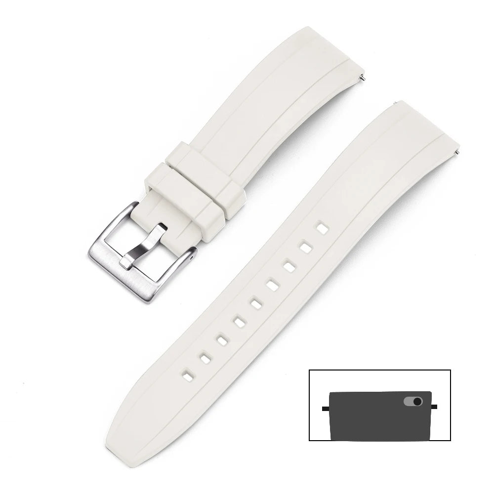 Bracelet de montre en caoutchouc FKM vulcanisé de qualité supérieure 18mm 19mm 20mm 21mm 22mm 23mm 24mm bracelets de montre à dégagement rapide