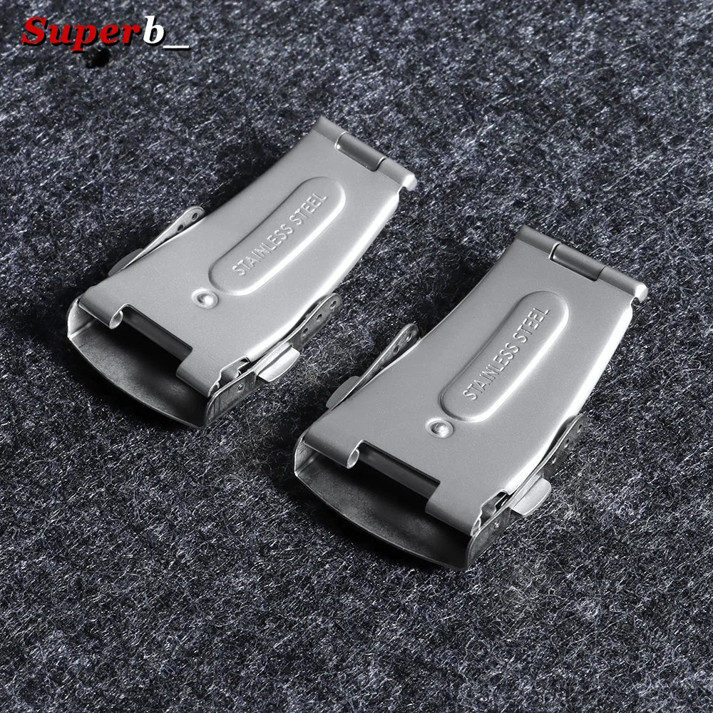 Boucle de montre pliable en acier inoxydable, 12/14/16/18/20/22mm, bouton de sécurité double pression, accessoires de bracelet de montre