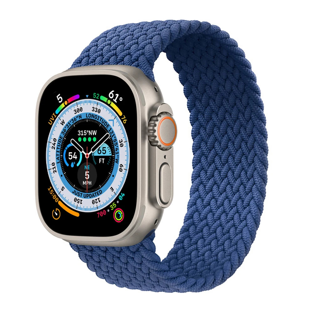 Bracelet tressé Solo Loop pour Apple Watch, 46mm 44mm 40mm 45mm 41mm 42mm, Correa, iWatch Series 11 10 9 SE 8 7 6 5 4 3