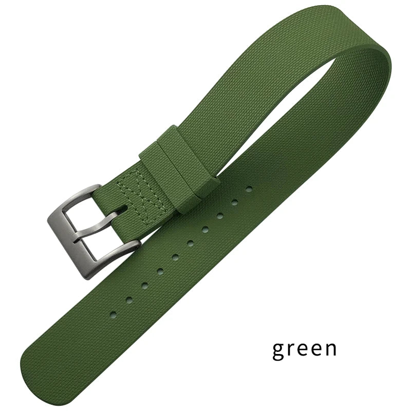 Bracelet de montre en caoutchouc fluoré souple FKM, 19mm 20mm, pour Omega Seamaster IWC Pilot Tudor Black Bay marron vert bleu gris