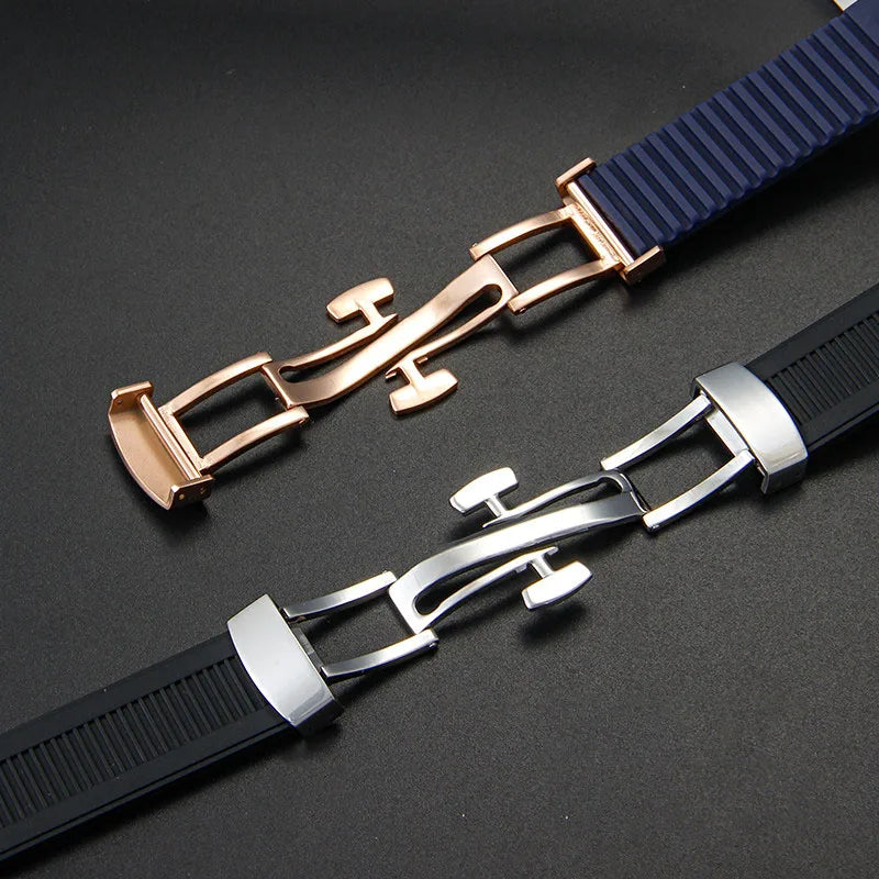 High Quality Watch Strap for Patek Philippe Nautilus Series 5711/5712/5980, Waterproof Silicone Watchband, 25-13mm Butterfly Buckle