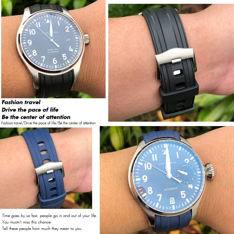 Nueva correa de reloj de caucho compuesto de piel de vaca y tela de nailon, adecuada para Omega Seamaster 300 Planet Ocean 600, 22 mm, 21 mm, 20 mm, 19 mm, correa de reloj