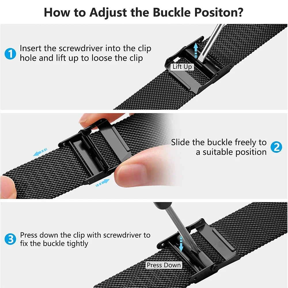 Bracelet en acier sans espaces pour Samsung Galaxy Watch 7 6 5 4 40mm 44mm 5Pro 45mm bracelet en métal pour Galaxy Watch 6 4 Classic 47mm 46mm 43mm