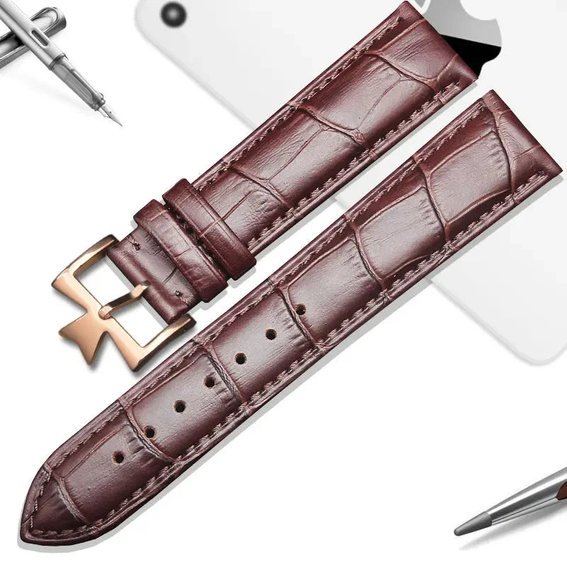 Cinturino universale in pelle da uomo, cinturino con motivo coccodrillo, primo strato, VachAndervc Constantin Heritage, 19mm, 21mm