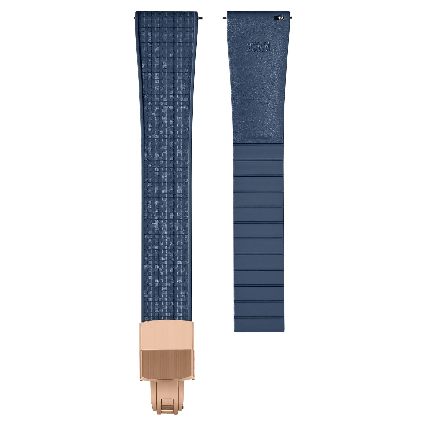 Cinturino per orologio in gomma di alta qualità - Fibbia argento, oro o nero