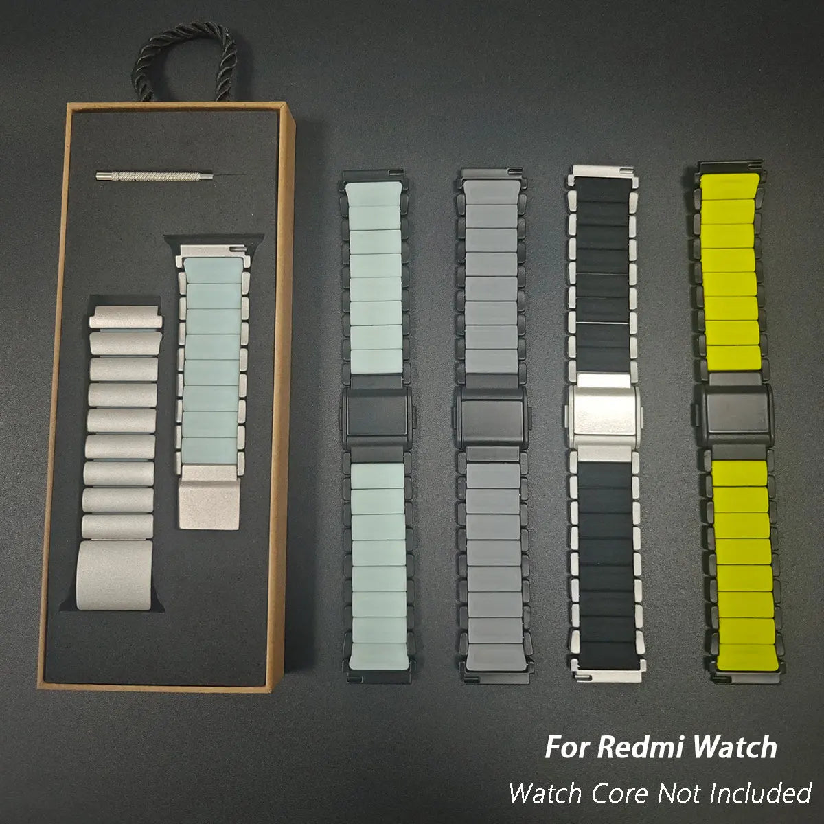 Metal Bracelet for Redmi Watch 6/5/4 3/5Acitve Lite, Alloy Magnetic Buckle Strap