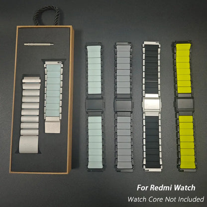 Metal Bracelet for Redmi Watch 6/5/4 3/5Acitve Lite, Alloy Magnetic Buckle Strap