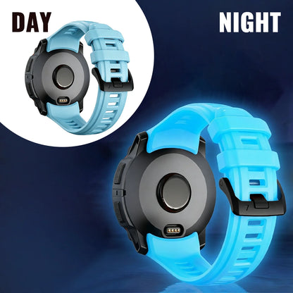 Cinturino per orologio in silicone luminoso, 22mm 26mm, per Garmin Instinct 3 (50/45mm)/Fenix 8Pro (47/51mm)/7/7X/6/6X/Tactix8/Forerunner970