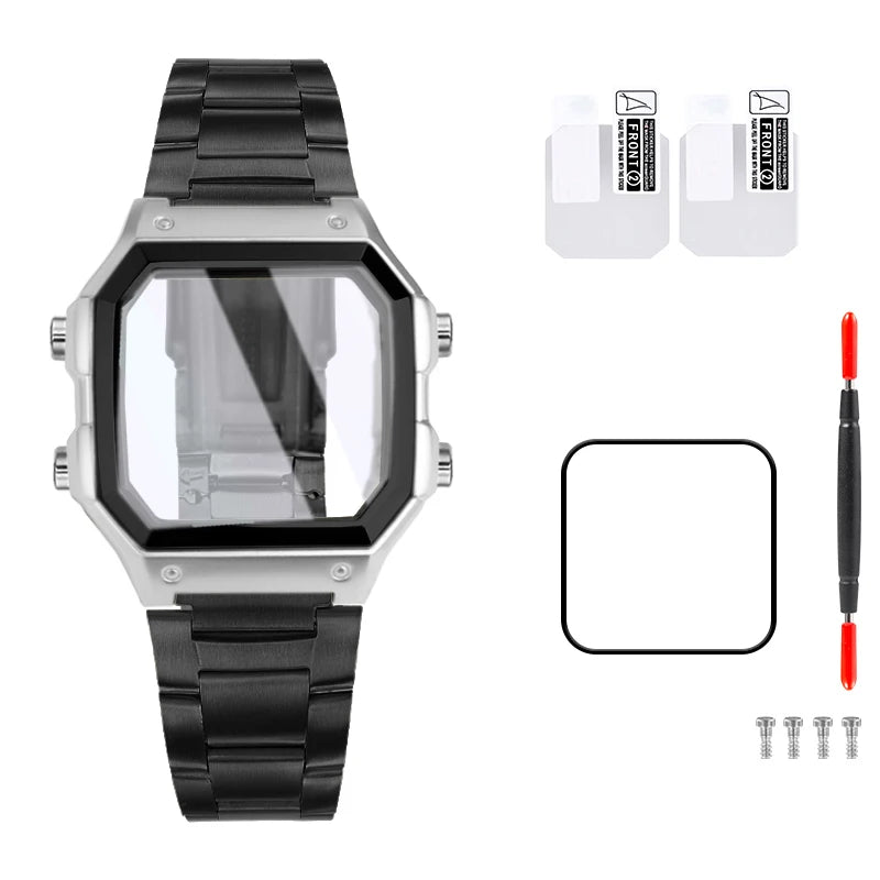 Stainless Steel Watch Case and Strap Modification Kit for Casio Royale Mod AE-1200 (3299) AE-1200WH AE-1300 WS-1600H (3556) WS-1600H
