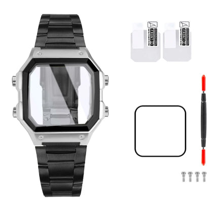 Stainless Steel Watch Case and Strap Modification Kit for Casio Royale Mod AE-1200 (3299) AE-1200WH AE-1300 WS-1600H (3556) WS-1600H