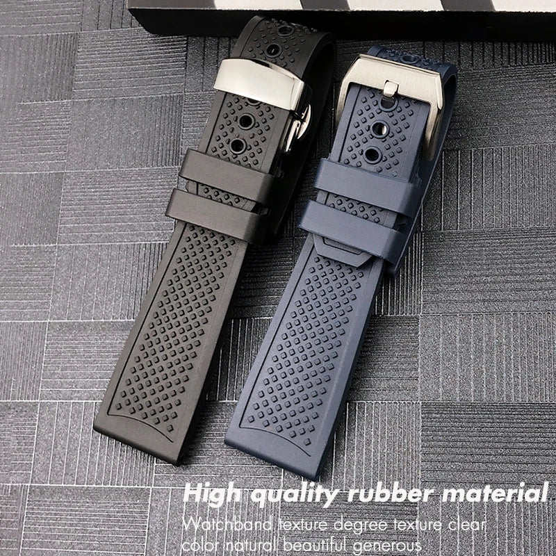 Men's Soft Silicone Watch Straps, 20mm 21mm 22mm 23mm 24mm