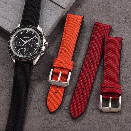 18/19/20/21/22mm toile Nylon bracelet de montre étanche Sport Silicone caoutchouc bracelets de montre Qucik libération voile sangles femmes hommes