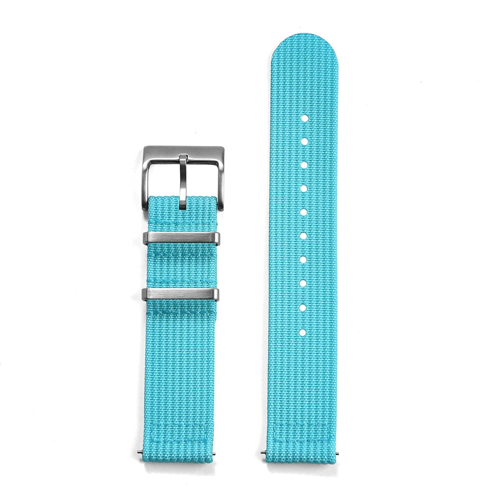 18mm 20mm 22mm Ribbed Nylon Watch Band, Breathable Sport Design, Durable Soft Strap for Men and Women