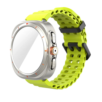 Ensemble d'accessoires pour Samsung Galaxy Watch 7/6 (40mm/44mm), 2 pièces, étui de protection ultra-résistant, bracelet respirant en verre trempé HD
