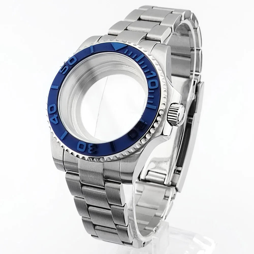    40.5mm sous-montre verre saphir boîtier en métal ajustement NH35/36/38 mouvement ajustement 28.5mm cadran pièces de montre accessoires boîte de montre bande