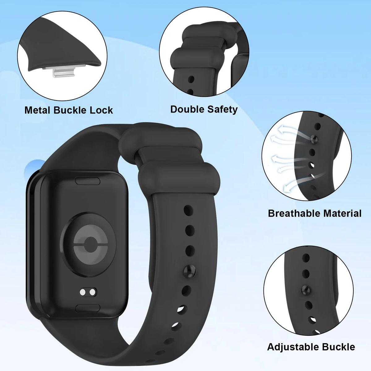 Bracelet en silicone souple pour Xiaomi Mi Band 8 Pro/9 Pro, bracelet de sport pour Xiaomi Redmi Watch 4 5 6, remplacement de bracelet