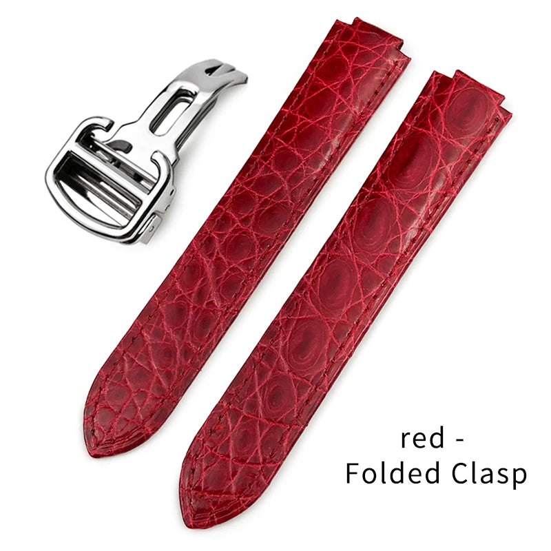 American Crocodile Alligator Leather Watch Band 14mm 16mm 18mm 20mm 22mm for Cartier Ballon Bleu Men Women Watch Strap