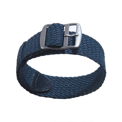 Perlon Woven Nylon Watch Straps, Solid Color, Fabric, Black, Blue, 18mm, 20mm