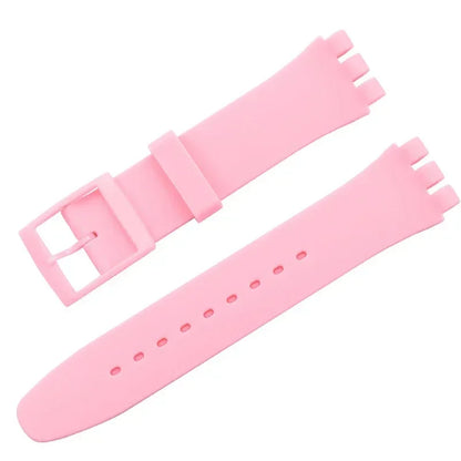 Bracelet en caoutchouc étanche pour Swatch, boucle ardillon en métal, Bracelet de montre en Silicone 16/17/19/20mm, ceinture de remplacement pour hommes et femmes
