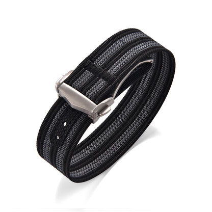 Bracelet de montre en nylon côtelé Omega avec fermoir déployant 18mm 20mm 22mm, bracelet sport en caoutchouc FKM pour Swatch MoonSwatch