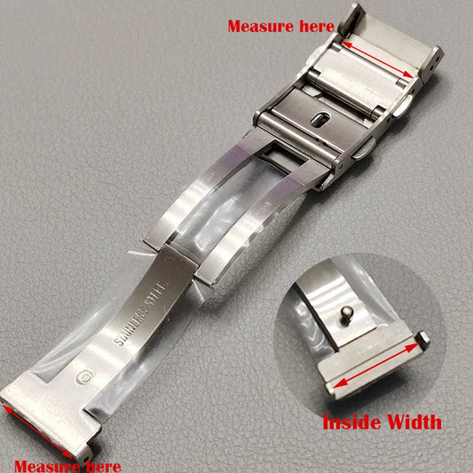 Boucle en acier inoxydable massif 316L, pour fermoir Seiko 18mm 20mm 22mm, Double bouton de verrouillage, boucle de plongée de luxe, accessoires de montre en métal