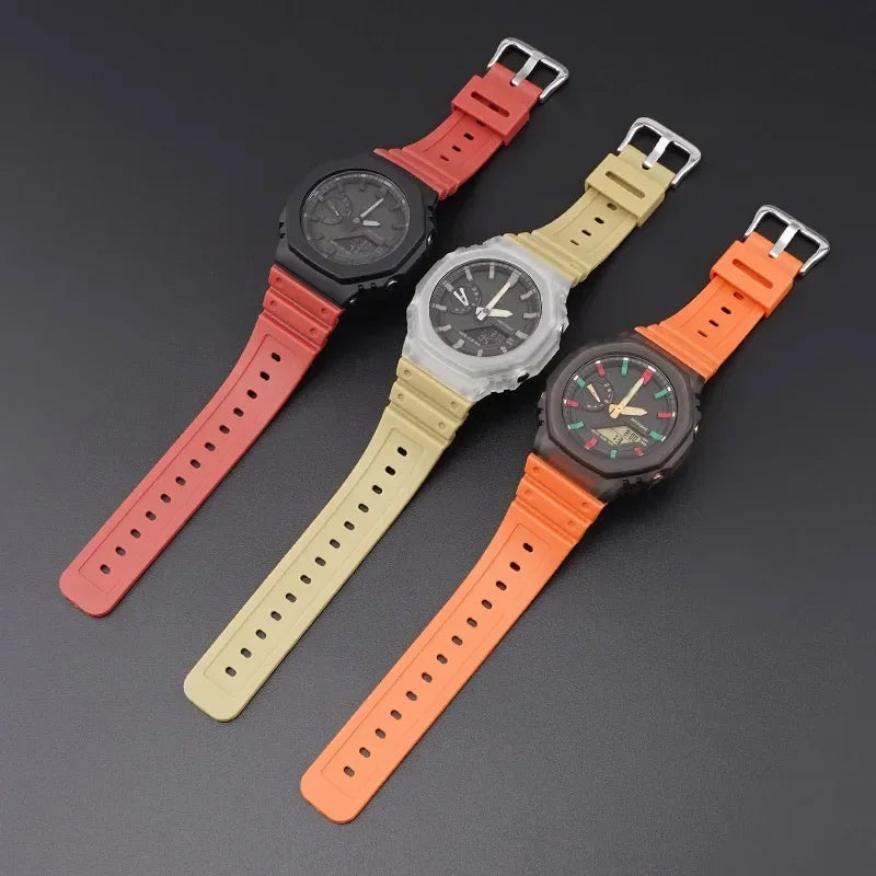 Bracelet en caoutchouc résine pour Casio G-SHOCK GA-2100 GA-2110 TPU à dégagement rapide Sport hommes femmes Bracelet de montre Bracelet accessoires 16mm