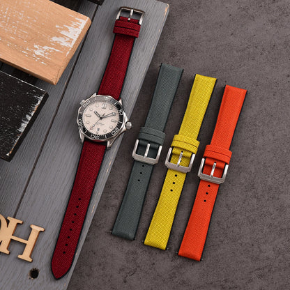 Bracelet de montre en tissu voile de qualité 18/19/ 20/21/22mm, en caoutchouc de Silicone, en Nylon, en tissu à dégagement rapide, ceinture universelle