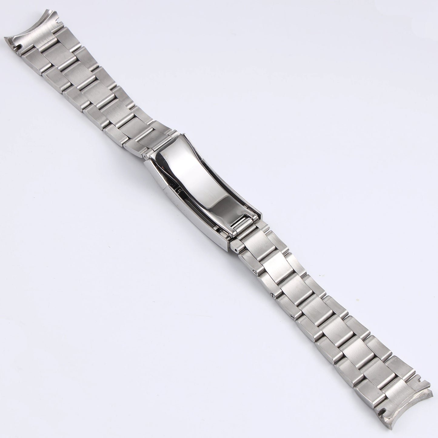 Bracelet de montre en acier inoxydable massif, argent noir, 20mm 21mm, pour boîtier NH35 Rolex Submariner Daytona, extrémité courbe, bracelet en métal