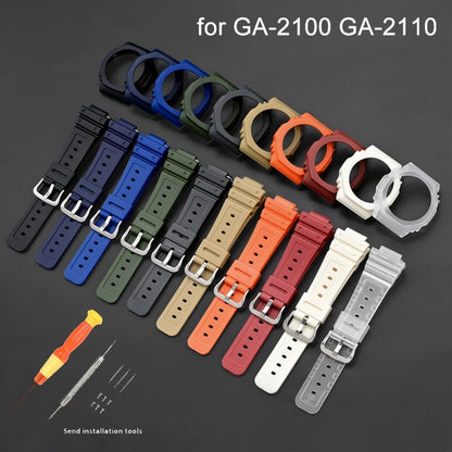 Bracelet de montre en résine pour Casio G-SHOCK GA-2100 GA-2110, Kit de modification de bracelet de montre en caoutchouc étanche pour hommes, avec outils
