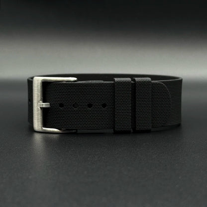 Bracelet de Montre Nato Caoutchouc Siliconé Boucle Brossé - 24,5cm