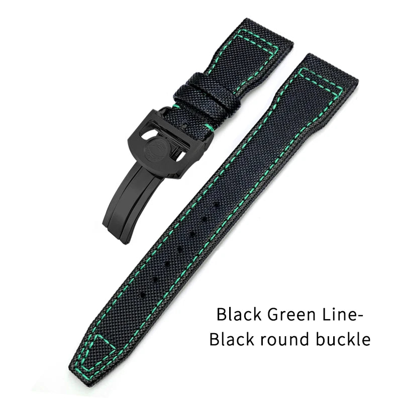 Cinturino per orologio in pelle di vitello e nylon, 20mm 21mm 22mm, per IWC BIG Pilot SPITFIRE TOP GUN IW3890 IW3880, nero, verde, blu