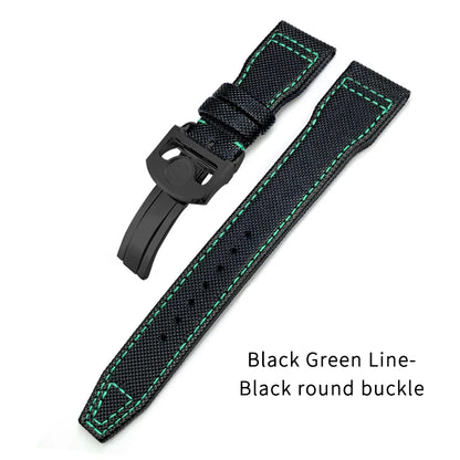 Cinturino per orologio in pelle di vitello e nylon, 20mm 21mm 22mm, per IWC BIG Pilot SPITFIRE TOP GUN IW3890 IW3880, nero, verde, blu