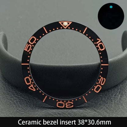 38mm x 30.6mm Sloped Ceramic Bezel GMT and Diving Watch Insert for 40mm Men's Watch Replacement Watch Bezel Inserts