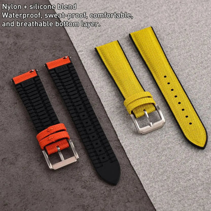 Cinturino in tela di nylon 18/19/20/21/22mm, impermeabile, sportivo, in gomma siliconica, cinturini per orologi a sgancio rapido, cinghie a vela per donne e uomini