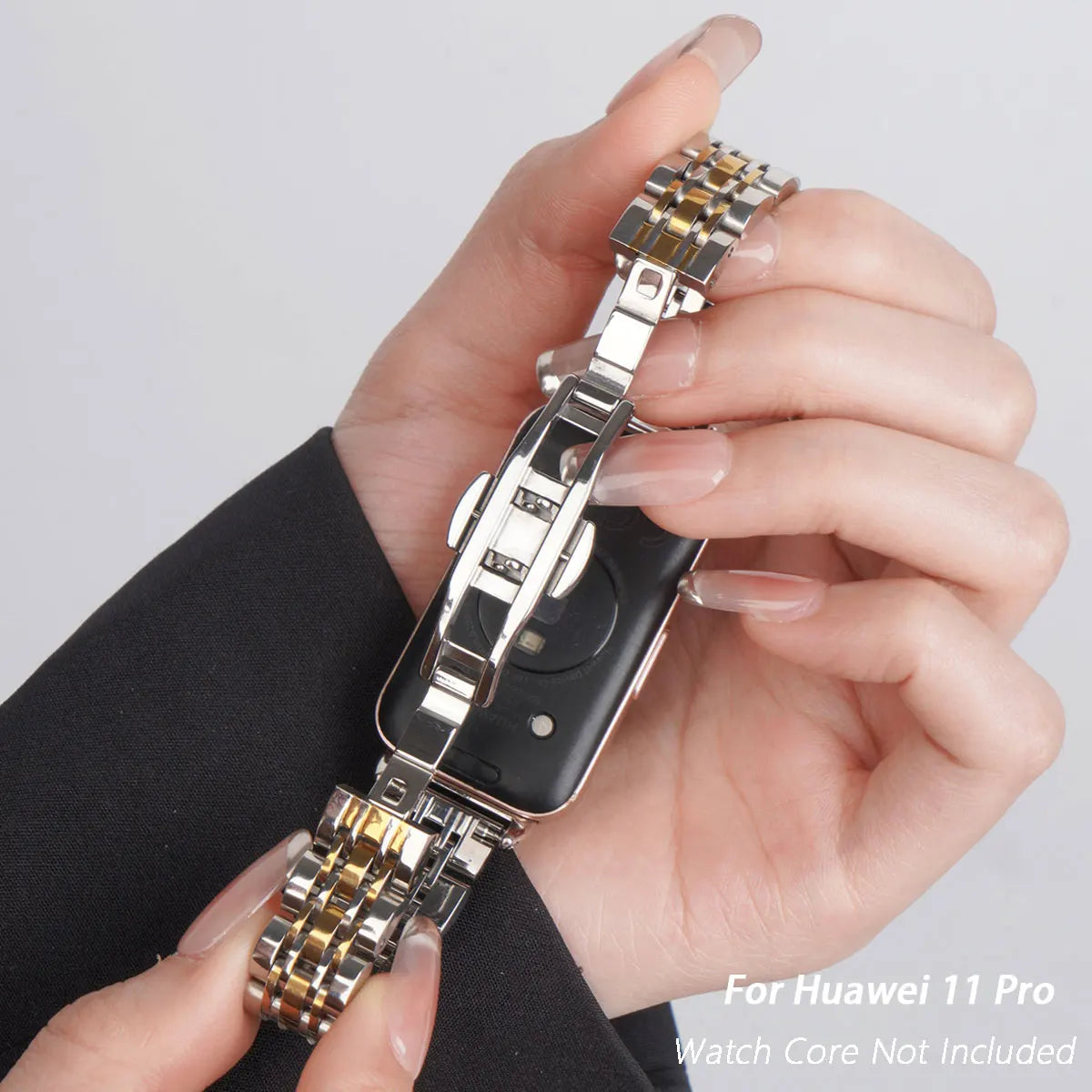 Bracelet en métal de luxe pour Huawei Band 11/11 Pro/10/9/8 NFC, bracelet fin en acier inoxydable pour femmes et hommes, bracelet de sport d'été