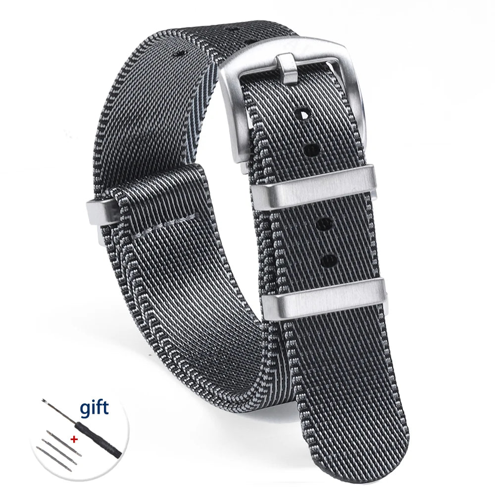 High-Quality Nylon Watch Strap, 18/20/22mm, High Density, Green, Military, Casual, Outdoor, Army, Replacement Strap