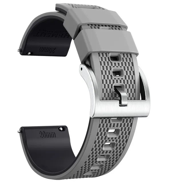Hemsut Smartwatch Silicone Straps, 18mm, 20mm, 22mm, Quick Release Rubber Watch Band for Men and Women, Soft Replacement