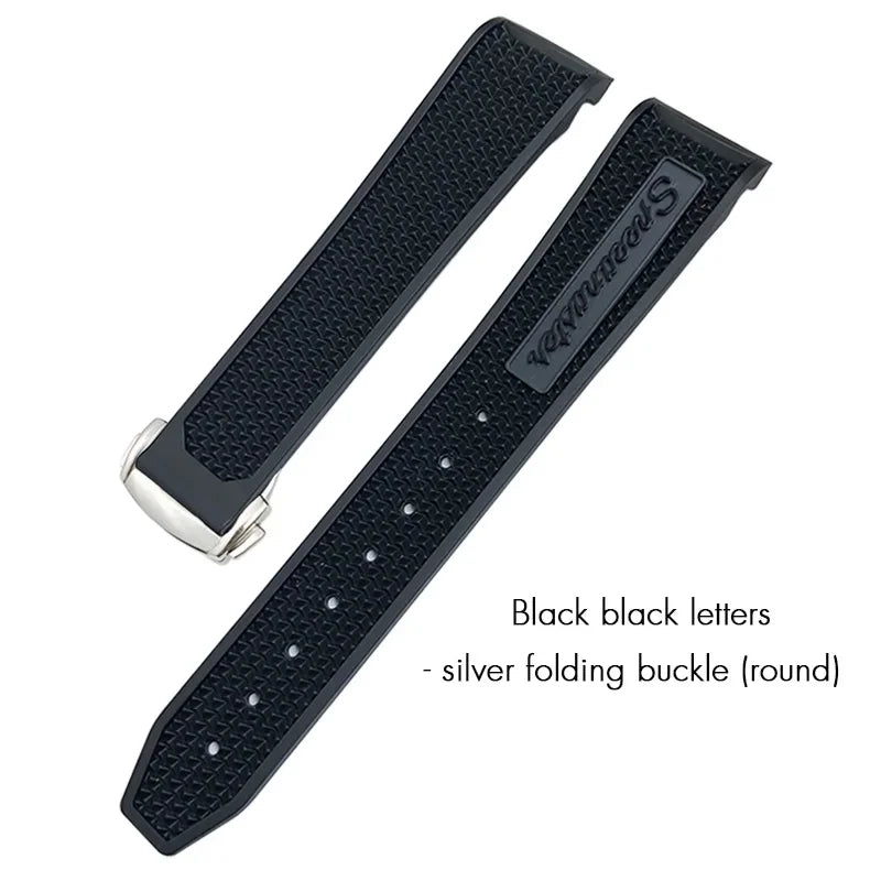 Bracelet de montre souple en caoutchouc et Silicone, 19mm 21mm 20mm, adapté à Omega Speedmaster 326, Seamaster 300, outils de Sport noirs