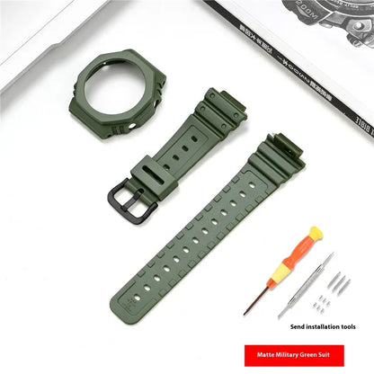 Bracelet de montre en résine pour Casio G-SHOCK GA-2100 GA-2110, Kit de modification de bracelet de montre en caoutchouc étanche pour hommes, avec outils